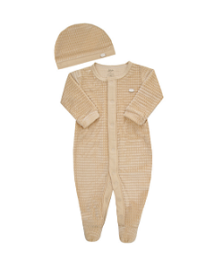 Kit Presente Bebê Macacão Longo com Touca Letut 17380