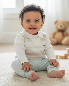 Macacão Bebê Masculino Longo Bordado Paraíso 17712