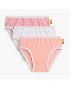 Kit 3 Calcinhas Bebê Femininas Estampada Paraíso 12905