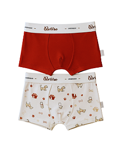 Cueca Boxer Bebê Masculina Kit 2 Peças Paraíso 14095