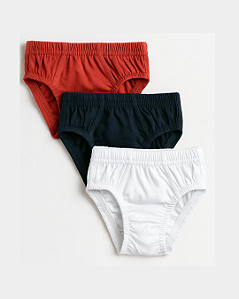 Kit 3 Cuecas Bebê Masculino Coloridas 100%algodão 27002