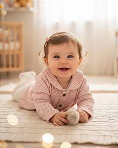 Conjunto Bebê Feminino Body, Calça e Casaco Baby Fluffy 7014