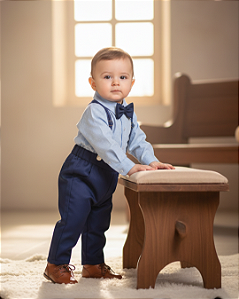 Conjunto Apresentação Igreja Bebê Masculino Suspensório 019