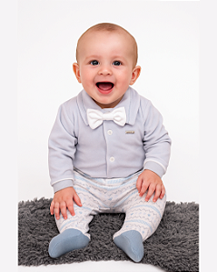 Conjunto Bebê Masculino Longo Plush Gravata Paraíso 14609