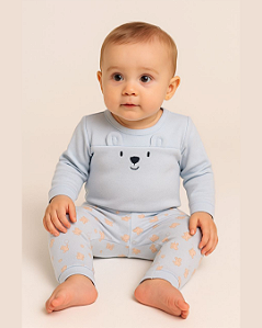 Conjunto Bebê Masculino Longo Body Orelhinhas Letut 12766