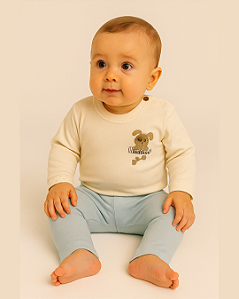 Conjunto Bebê Masculino Body Dog e Calça Baby Fluffy 5002