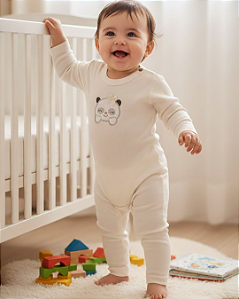 Conjunto Bebê Feminino Body, Calça algodão Baby Fluffy 5009