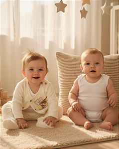 Conjunto Bebê Unissex Longo Algodão Casaco, Body,Calça 7002