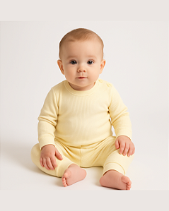 Conjunto Bebê Longo Malha Canelada 100%Algodão Baby Duck 290