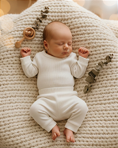 Conjunto Bebê Longo Canelado 100% Algodão Prematuro Grassi