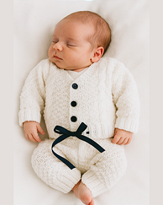 Conjunto Bebê Trico Fio Artesanal Linha Encanto FL