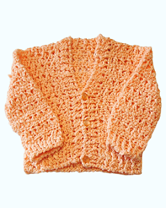 Casaco Bebê Feminino Artesanal Fio Crochê Linha Encanto FL