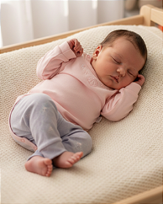 Conjunto Bebê Feminino Longo Body Bordado Calça Letut 15831