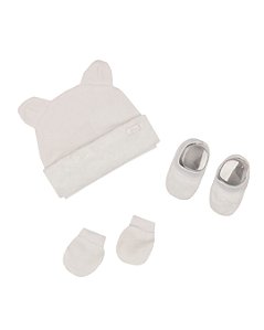 Kit Presente Bebê Touca, Luva e Sapatinho Plush Letut 14269