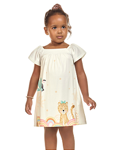 Vestido Bebê Feminino em malha Soft Estampado Kaiani 11422