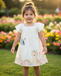 Vestido Bebê Feminino em malha Soft Estampado Kaiani 11422