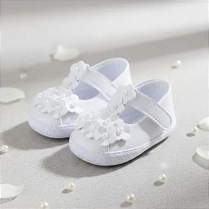Sapatilha Bebê Feminina Verniz com Flores Keto Baby 1282