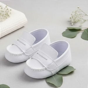 Mocassim Bebê Masculino Branco Keto Baby 25024