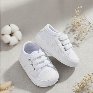 Sapatinho Tênis Bebê Masculino Algodão Cadarço KetoBaby 3445