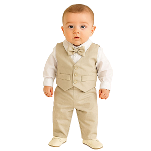 Conjunto Bebê Batizado: Calça, Colete, Camisa e gravata 2004