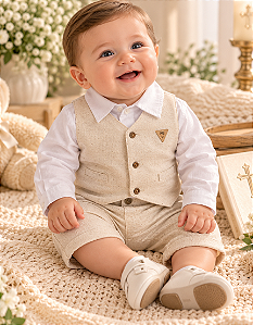 Conjunto Bebê Masculino Batizado Paraíso 16982