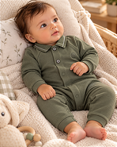Macacão Bebê Masculino Longo Linha Colors Paraíso 18564