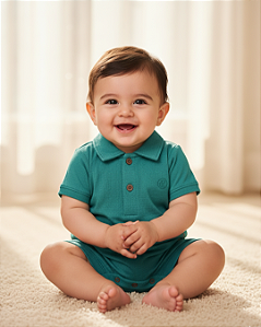 Macacão Curto Bebê Masculino Polo "Colors" Paraíso 18956