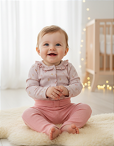 Conjunto Bebê Feminino Longo Body com Babadinhos Letut 18200