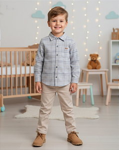 Conjunto Bebe Masculino de Jaqueta e Calça Paraíso 14869
