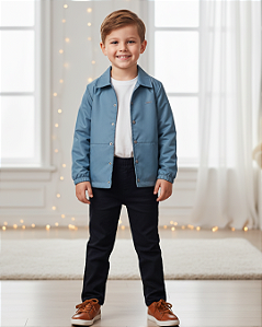 Conjunto Bebê Masculino Jaqueta e Calça Sarja Paraíso 14872