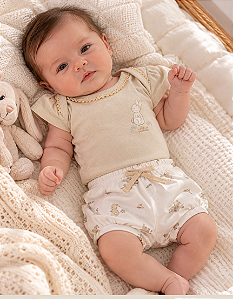 Conjunto Bebê Feminino Body e Shorts Letut 18232