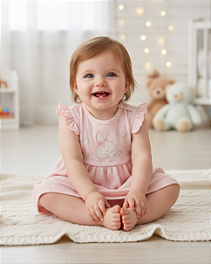 Conjunto Bebê Feminino Regata e Tapa Fralda Letut 18312