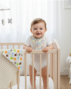 Babador Bandana Bebê 100% Algodão com Botão de Pressão 7589