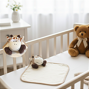 Naninha Bebê Malha com Bichinho, Chocalho e Prendedor GF