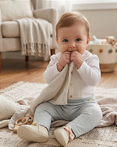 Conjunto Bebê Feminino Luxo Body e Calça Paraíso 19137
