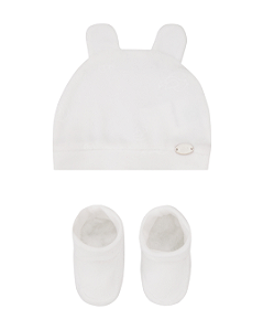 Kit Bebê Touca com Orelhinhas e Pantufa em Plush Letut 11001