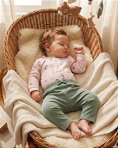 Conjunto Bebê Feminino Plush e Malha Bordado Letut 19583
