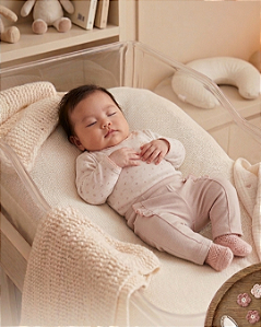 Conjunto Bebê Manga Longa com Babadinhos Estampa Letut 19604