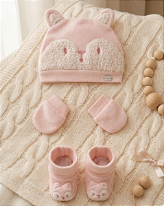 Kit Bebê Plush Touca Sapatinho e Luvas Raposinha Letut 19612