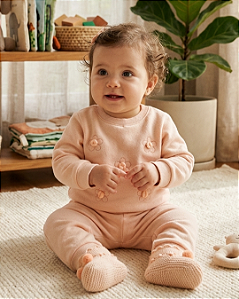 Conjunto Bebê Blusa Bordada e Calça Moletom PullaBulla 55131