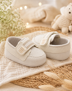 Sapato Bebê Masculino Batizado Fecho Velcro Pimpolho 110624