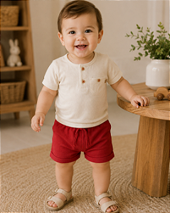 Conjunto Bebê Menino Camiseta Bolsinho Shorts Letut LT19747