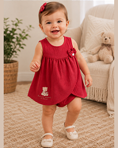 Macacão Vestido Bebê Feminino Letut LT19796