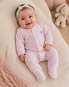 Macacão Longo Bebê Feminino Linha Prematuro Letut LT19763