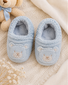 Pantufa Bebê Plush Bordada Letut LT19832