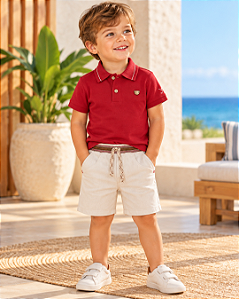 Conjunto Bebê Masculino Polo e Shorts Paraíso 19987