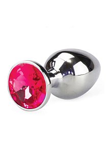 Plug Anal Metálico com Pedra - Our Moment - Vermelho - Tamanho M