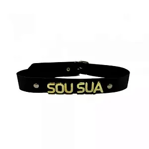 Coleira Personalizada - Sou Sua - Brasil Fetiche