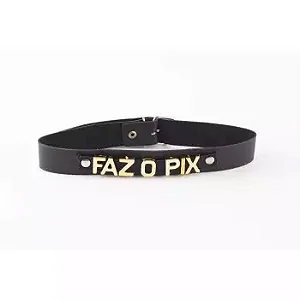 Coleira Personalizada - Faz o Pix - Brasil Fetiche