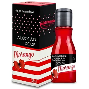 Óleo Beijável para Massagem La Pimienta - Algodão Doce - 35ml - Sabor Morango